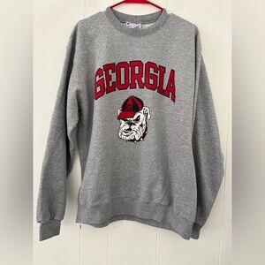 Champion Authentic Athleticwear  Gray Georgia Bulldog SweatShirt Size Large